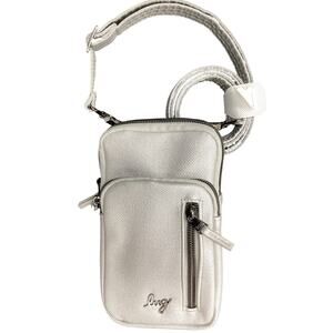 NWT Lug Crossbody/ Phone Carrier Women’s One Size Adjustable Strap Zip Up Silver